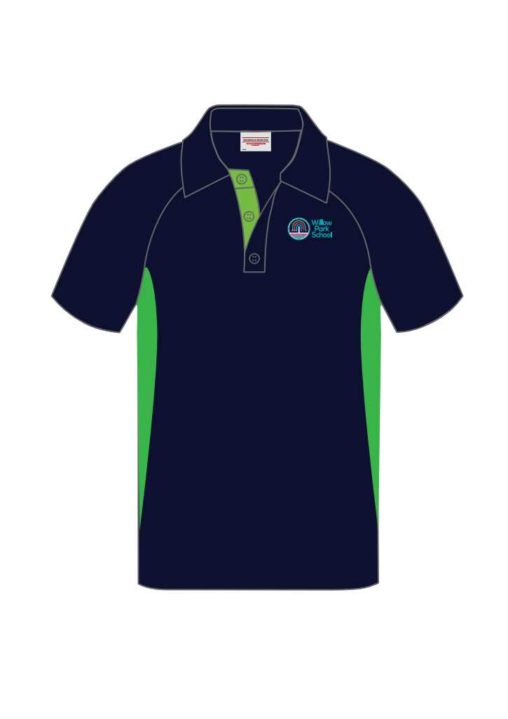 Willow Park School Polo SS Navy/Lime