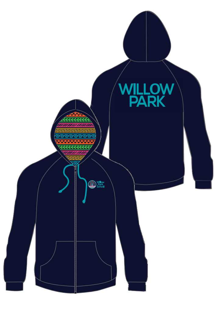 Willow Park School Zip Hoodie Navy